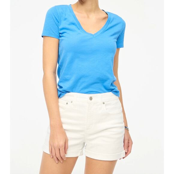 J.Crew Classic White Denim Short Womens White High Waist Minimalist US 28 NWT - Picture 1 of 9